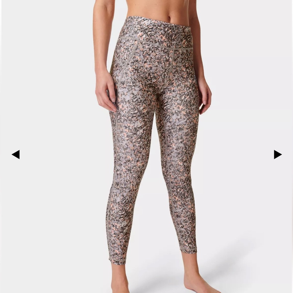 Sweaty Betty All Day Leggings L Grey Pebble Print